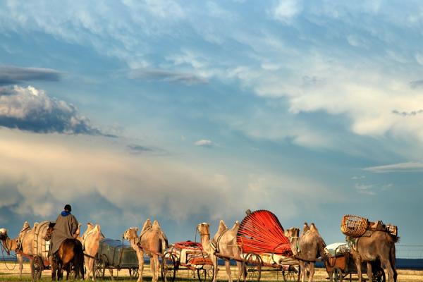 牧民转场前的场景